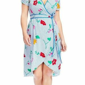 Modcloth Sateen Floral Wrap Dress